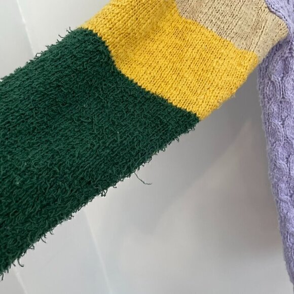 FOREVER 21 Colorblock Cardigan Sweater Lilac Lavender Green Multi Button Long M - Picture 8 of 13